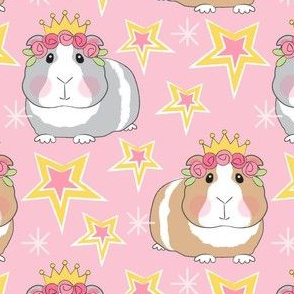 large princess guinea pigs with roses bright colors
