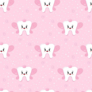 Cute Tooth Fabric, Wallpaper and Home Decor | Spoonflower