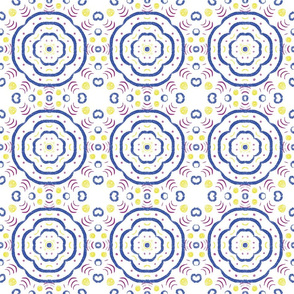 Blue purple yellow tile