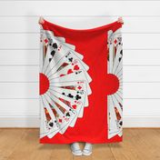 Playing Cards on Red Background Dress Half-Round 4.5 waist 30 length