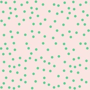 green dots on sweet pink