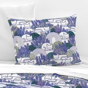 Lavender Field Cats- Cat Nap Garden- Tranquil Pets Floral- Pet Aromatherapy