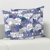 Lavender Field Cats- Cat Nap Garden- Tranquil Pets Floral- Pet Aromatherapy