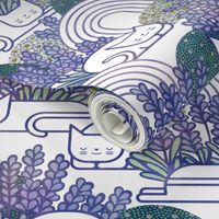 Lavender Field Cats- Cat Nap Garden- Tranquil Pets Floral- Pet Aromatherapy