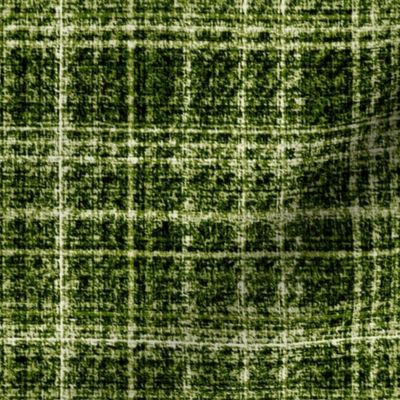 Tweed green white plaid 