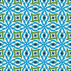 Blue Green Ikat Tiles