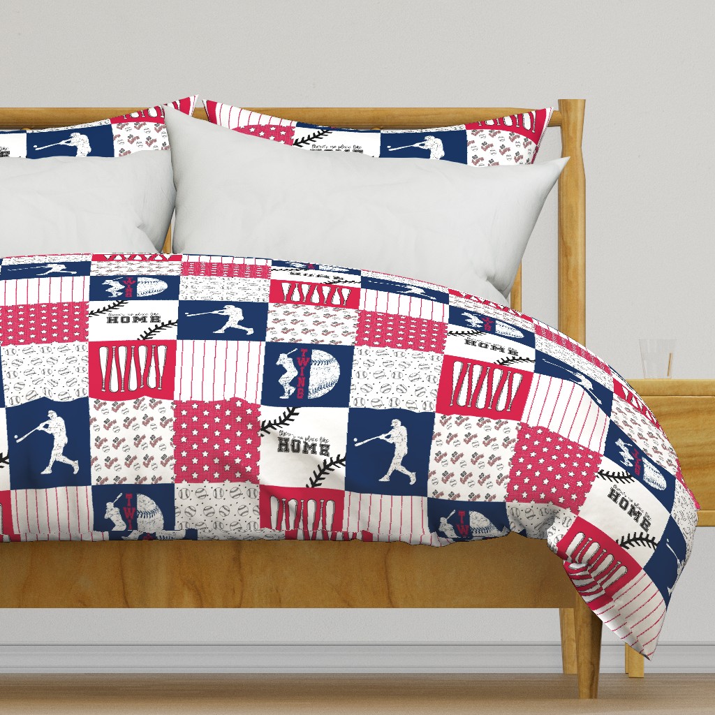 Baseball//Twins - Wholecloth Cheater Quilt