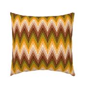 Retro 70s Ikat chevron brown orange moss mid-century modern