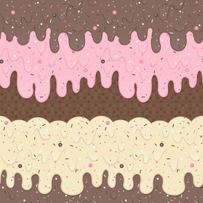 Melting Ice Cream Cone With Sprinkles - Neapolitan