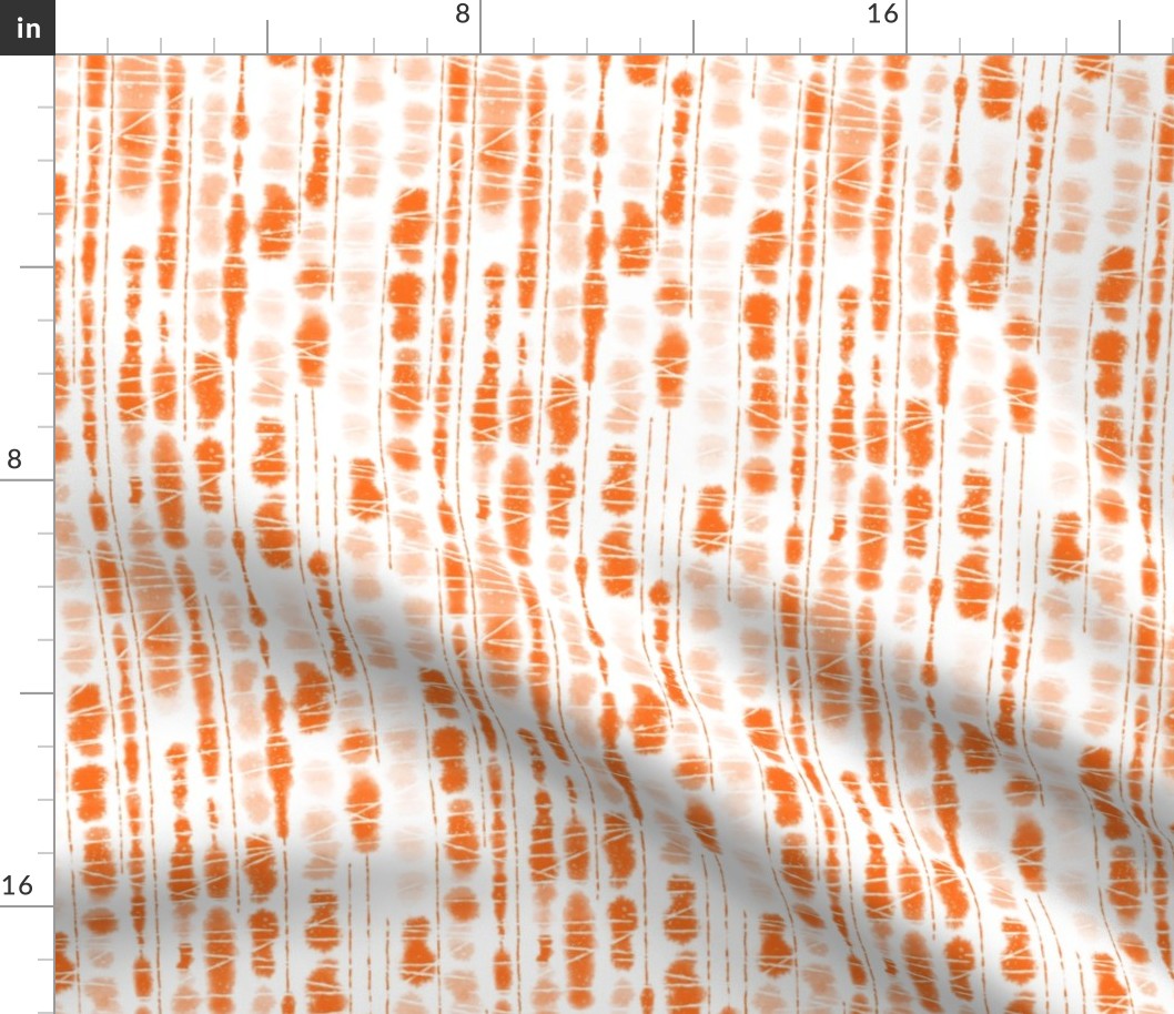 Shibori Orange Coral Stripes by Angel Gerardo