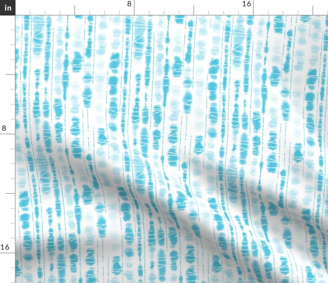 Shibori Aqua Sky Blue Stripes by Angel Gerardo