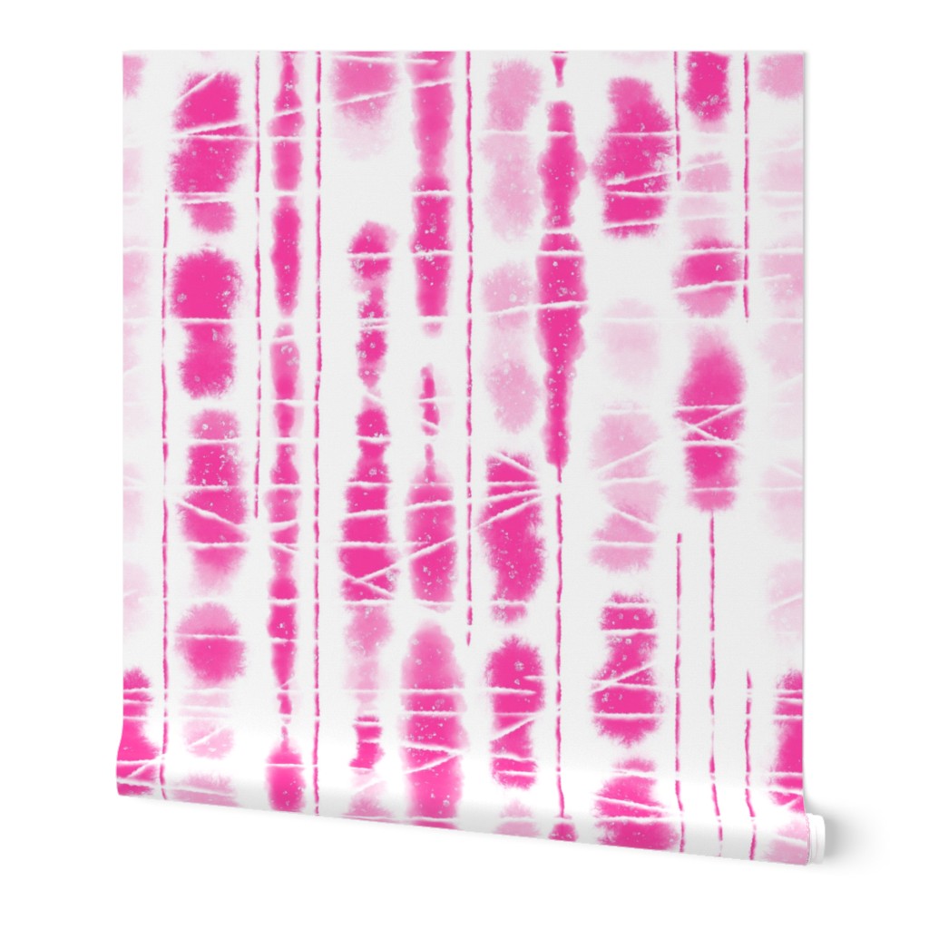 Shibori Neon Pink Stripes Large Scale by Angel Gerardo