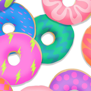 Extra large colorful donuts 