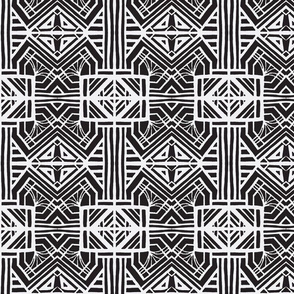 deco tile - b&w