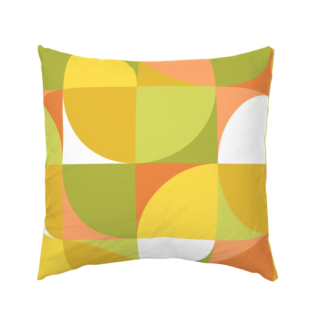 retro mod squares white yellow orange green