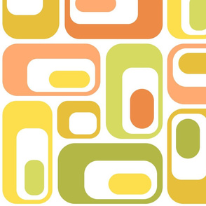 retro ovals white yellow orange green