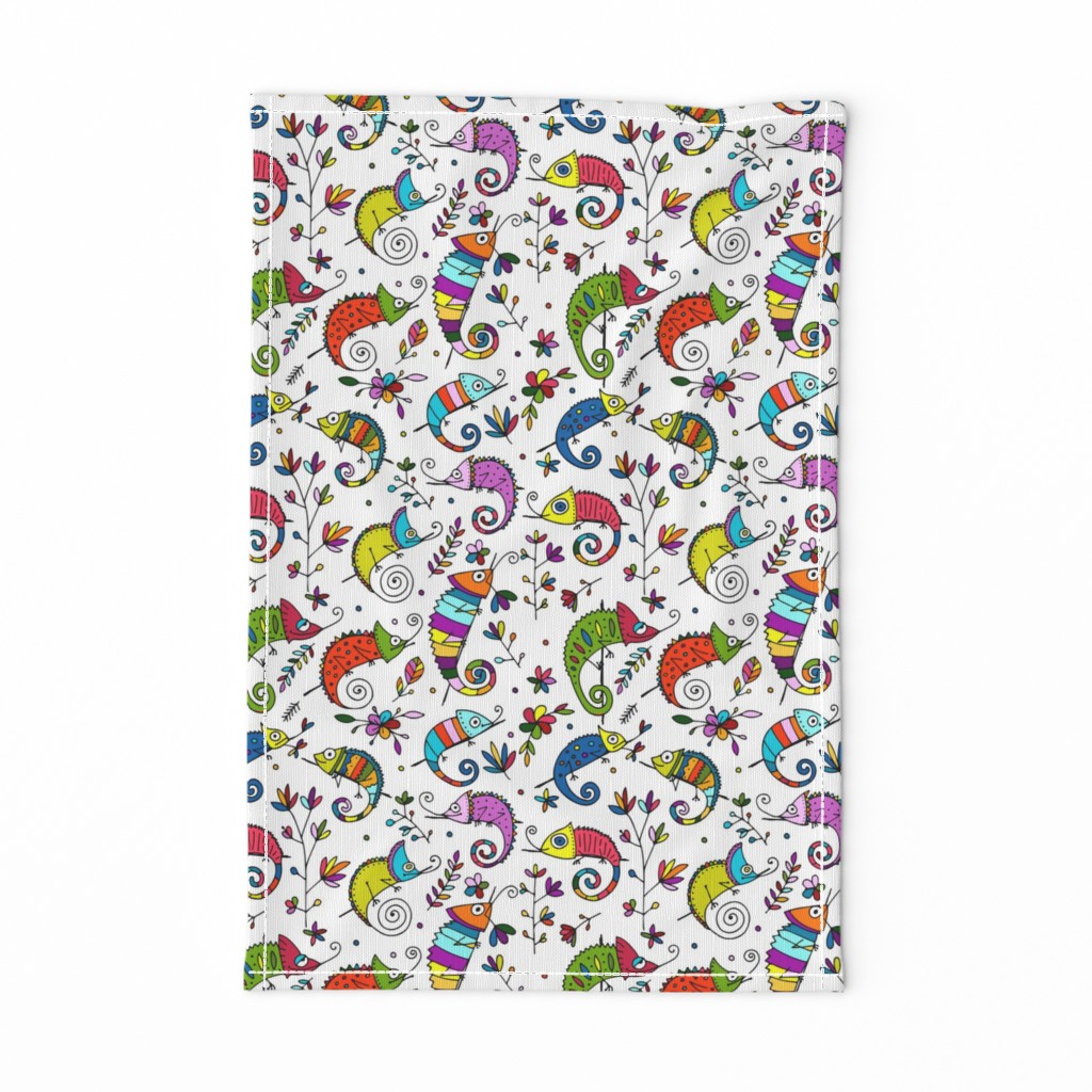Funny colorful Chameleons Pattern