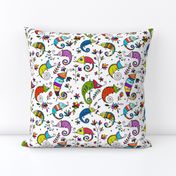 Funny colorful Chameleons Pattern