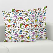 Funny colorful Chameleons Pattern