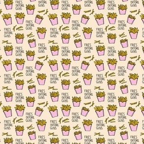 Fries before guys female friendship illustration pop art food design yellow pink girls XS
