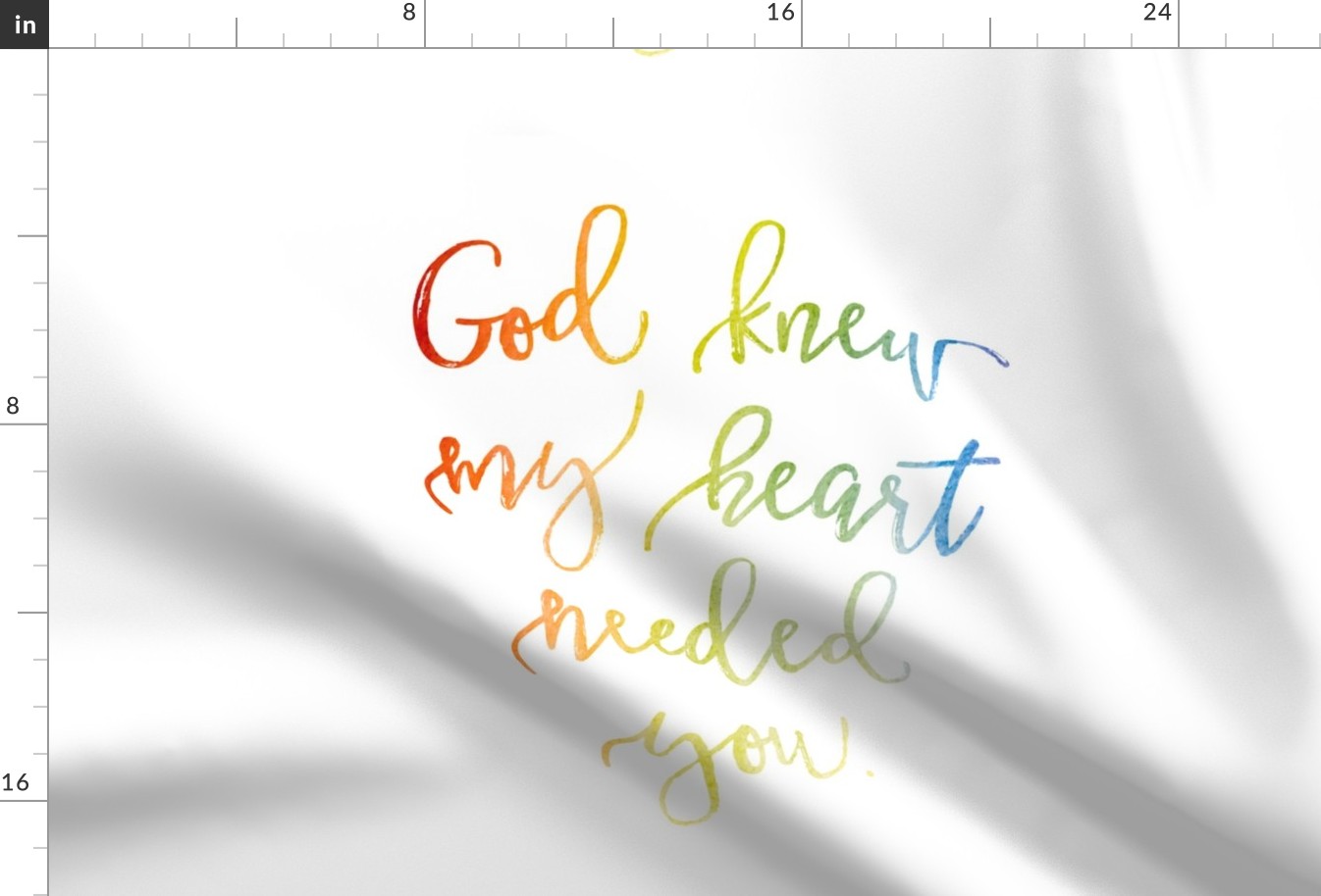 18x27 horizontal: god knew my heart needed you rainbow baby