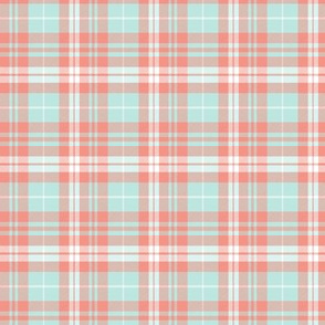 (small scale) plaid (custom coral and blue) || fall plaid C20BS