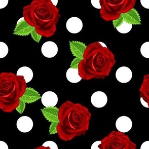 Scattered Rose Red Polka Dot