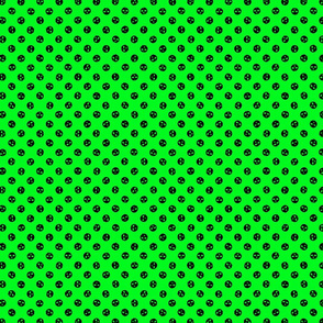 skull polka dots black on neon green