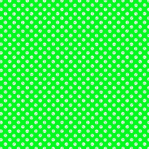 skull polka dots white on neon green