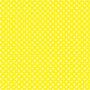 skull polka dots white on yellow