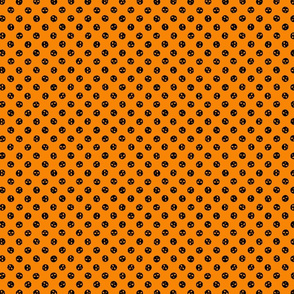 skull polka dots black on orange