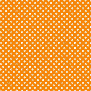 skull polka dots white on orange