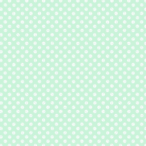 skull polka dots white on pastel green