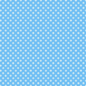 skull polka dots white on light blue