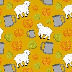 Sheep and Snacks Medium Mustard Yellow