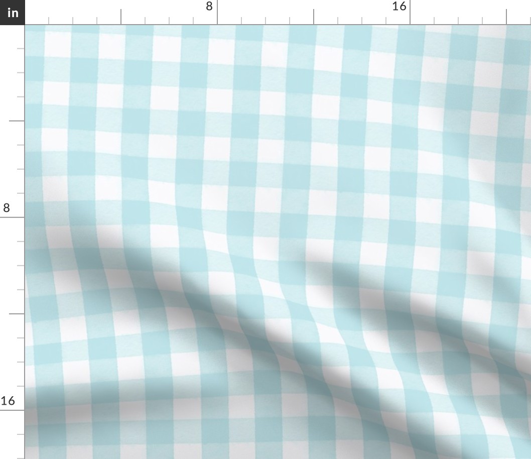 Watercolor Gingham Seamless Turquoise CMYK Fix