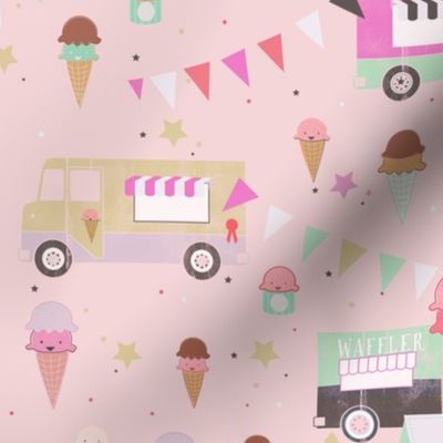 Pink Retro Kids Ice Cream Trucks