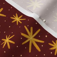 Magical Star Bursts - Mid Scale - Maroon and Gold