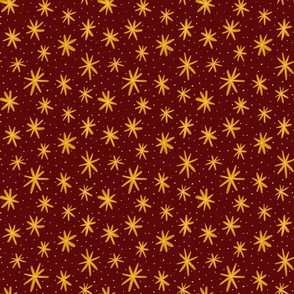 Magical Star Bursts - Mid Scale - Maroon and Gold