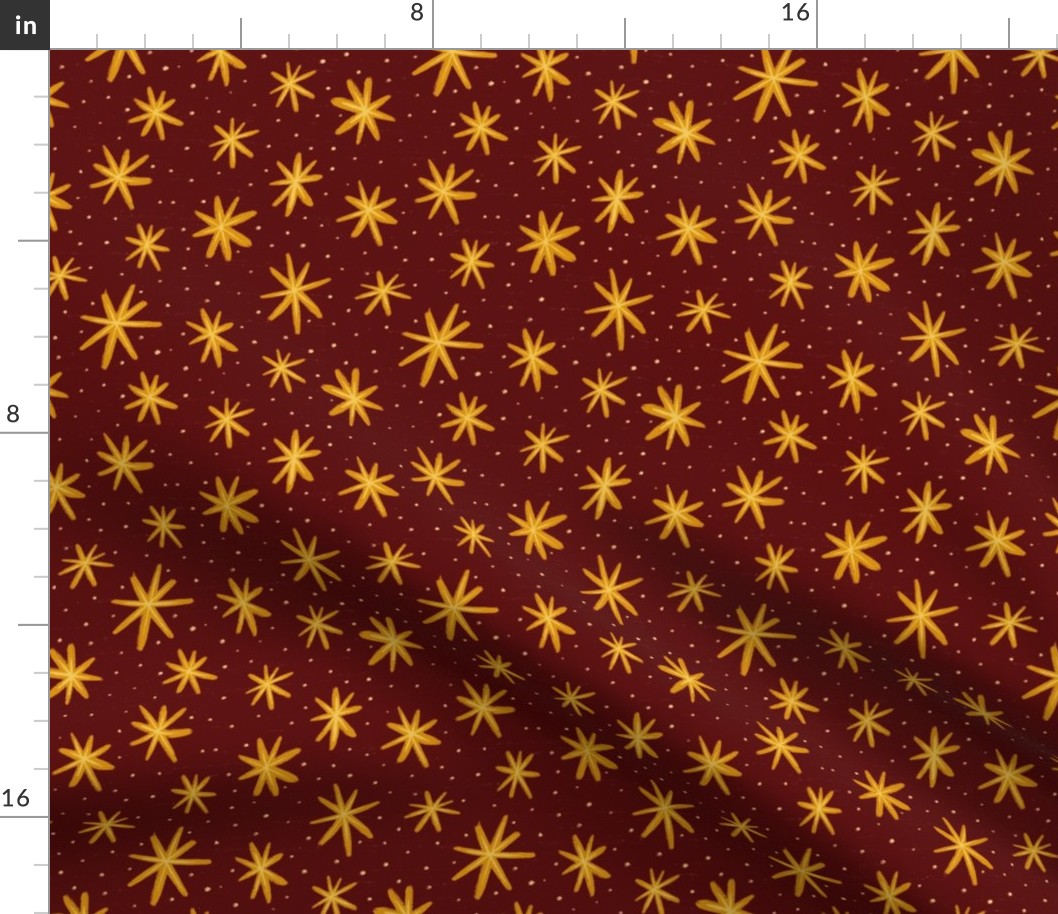 Magical Star Bursts - Mid Scale - Maroon and Gold