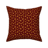 Magical Star Bursts - Small Scale - Maroon and Gold