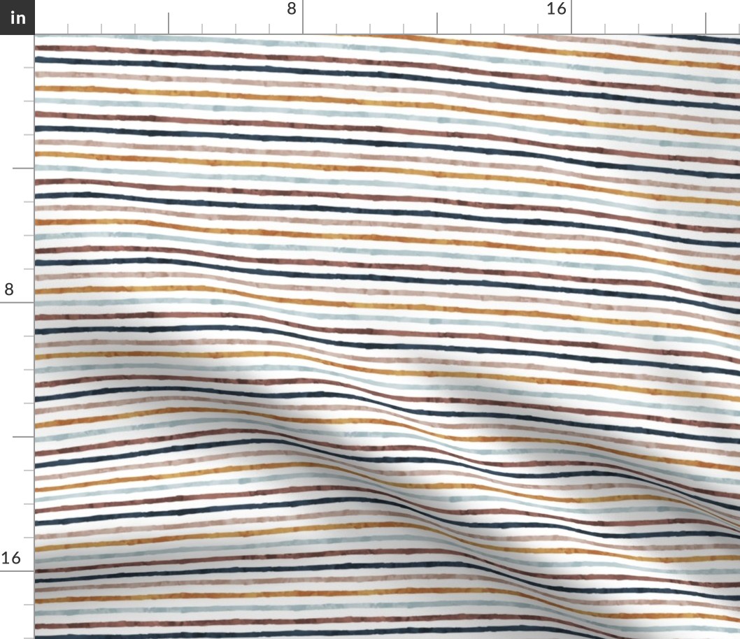 fall stripes - acorn coordinate - multi on blue - fall - LAD20