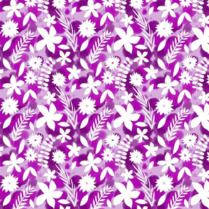 Aquarell flowers purple