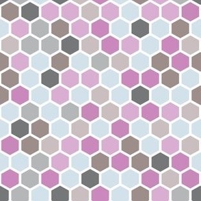 mosaic  // Hexagonpastel beige, pink and blue - Carnatinio mini collection