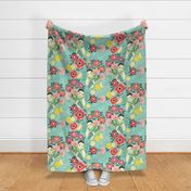 aromatherapy flower bath // light blue // large scale