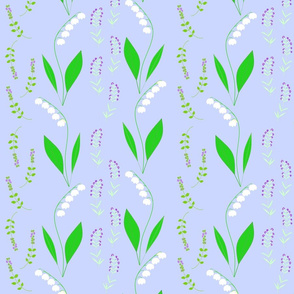 Lilies of the valley lavender and thyme blue