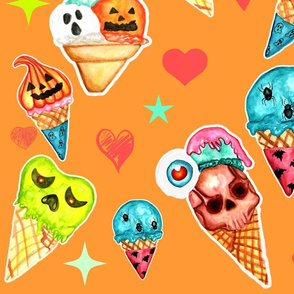 Halloween Ice Cream - Orange