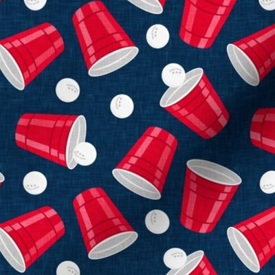 beer pong - cups and ping pong balls - navy - LAD20