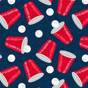 beer pong - cups and ping pong balls - navy - LAD20