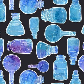 Blue Galaxy Potion Bottles